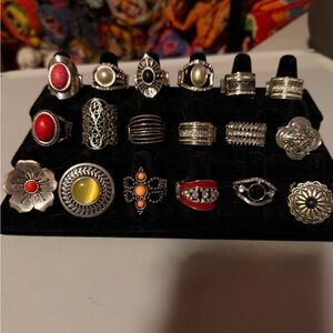 Paparazzi Silver and Red Ring Collection